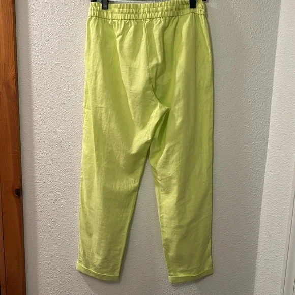 J.Crew factory linen blend cropped pants with cuffed ham and drawstring waist - Picture 6 of 6